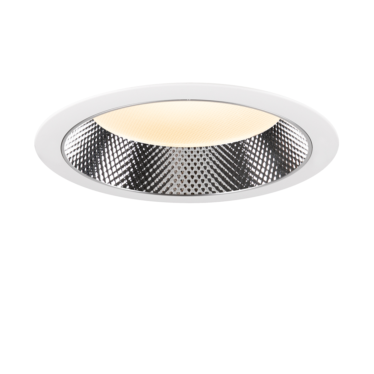 Einbau-Downlight Teco Tunable White, Bohrloch-Ø 172-195 mm, DALI, weiss, Deko-Rand facettiert
