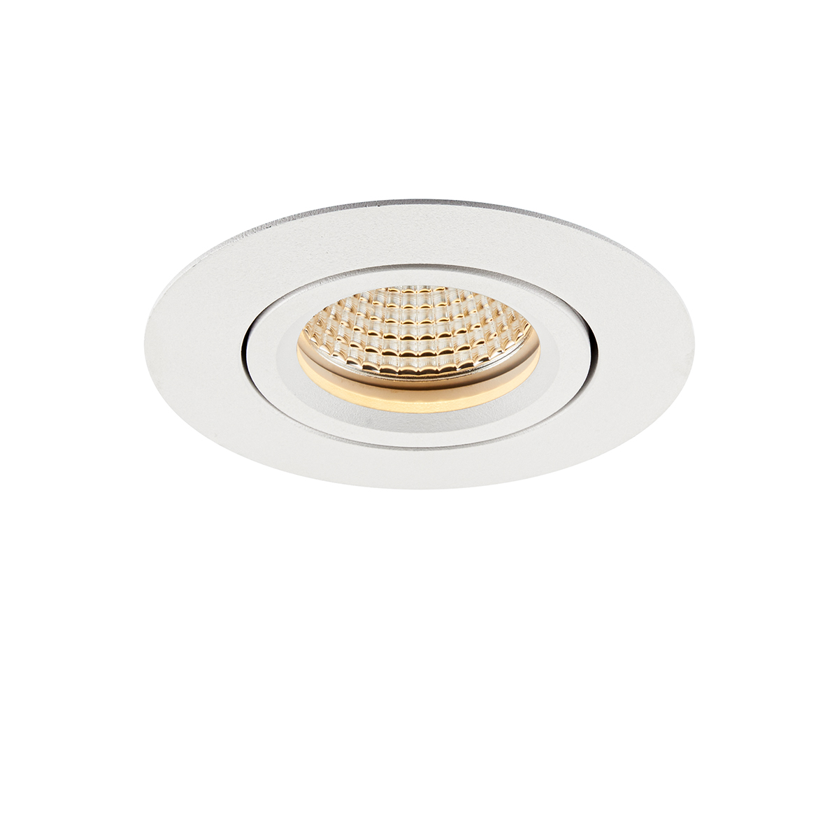 Einbau-Downlight Swing 80, mit RIDL 600, mit Spannfedern, Phasenab., weiss, 20°, 2700 K