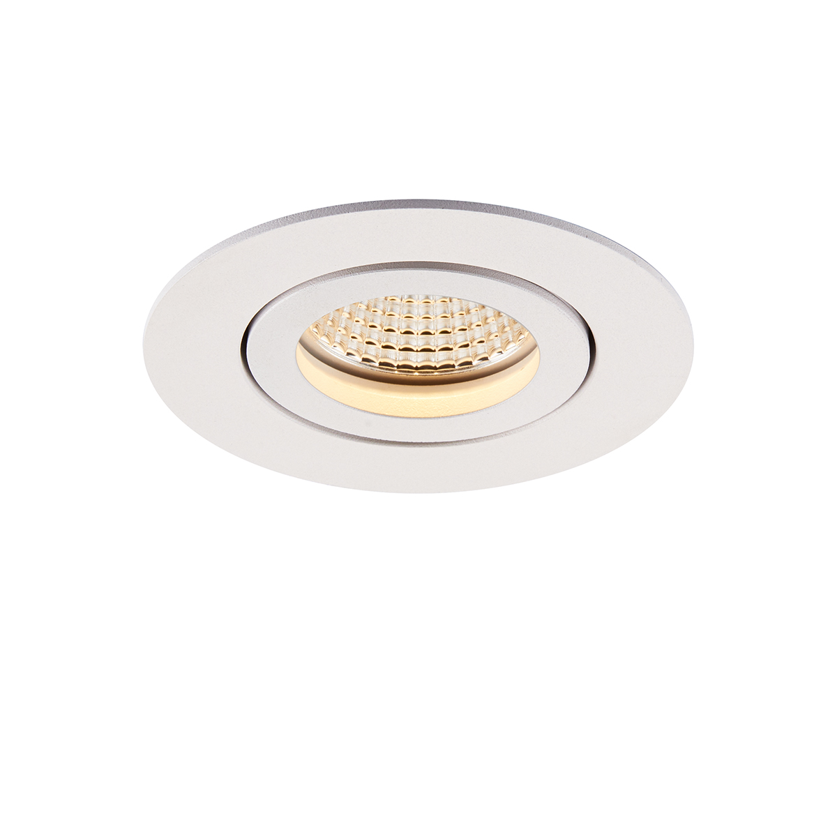 Einbau-Downlight Swing 80 Plan, mit RIDL 600, mit Spannfedern, Phasenab., weiss, 20°, 2700 K