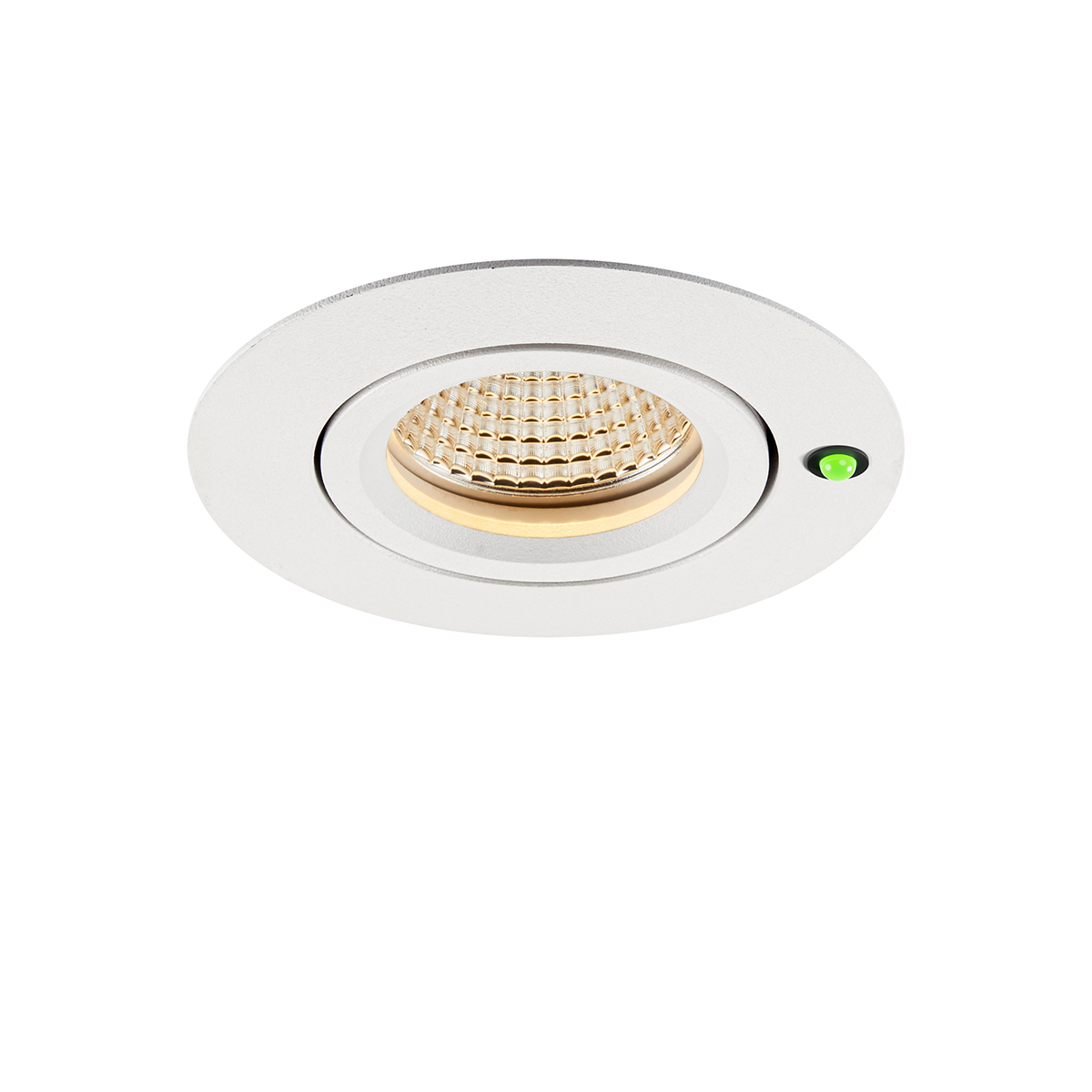 Einbau-Downlight Swing 80 EL, mit RIDL 600, mit Spannfedern, Phasenab., weiss, 40°, 3000 K